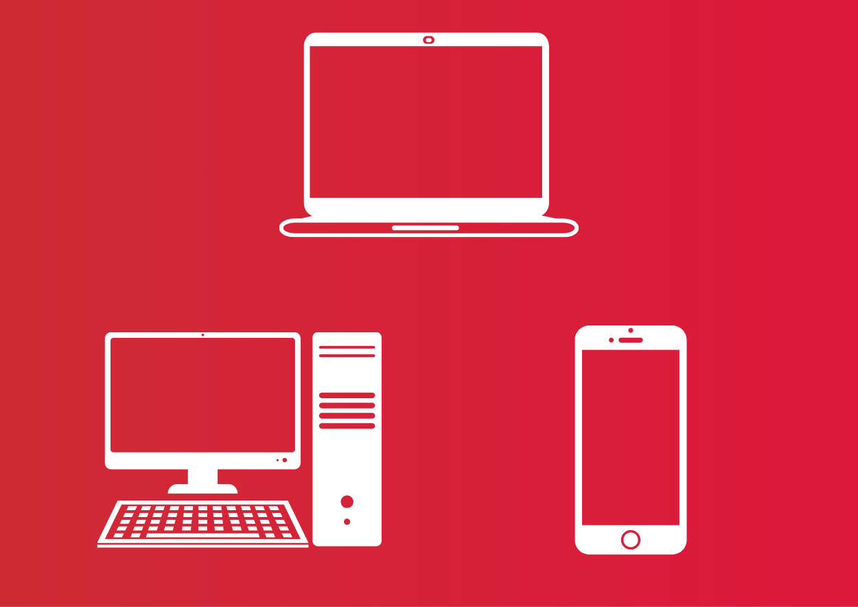 a picture of typical it assets liek computers, notebooks and mobile phones